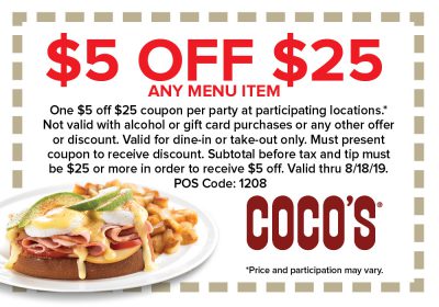 5 off 25 - Coco's